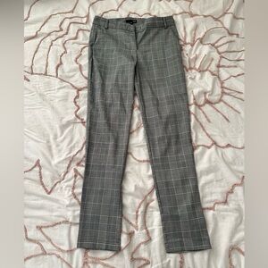 Aqua Straight Leg Dress Pants Women's Small Multicolor Plaid Mid Rise size XS